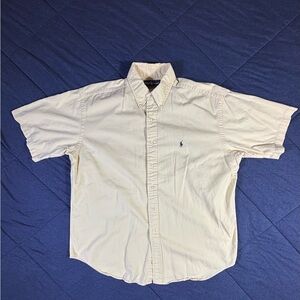 Ralph Lauren Men's Blaire Short Sleeve Button Up Shirt Yellow 100% Cotton Size L